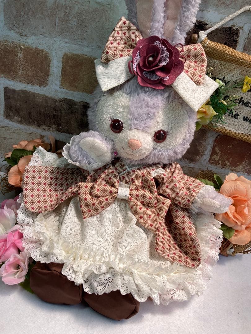 ステラルーＳ　茶系花柄　コサージュ和着物ドレス６点コスチューム　リーナベル出品中