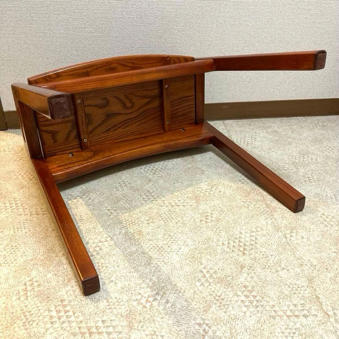 天然木無垢 肘付きスツール 飴色　木製椅子 和モダン工芸 【美品】