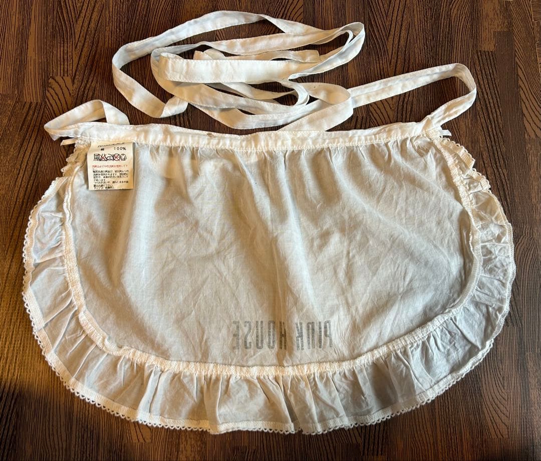 PINK HOUSE フリル エプロン りぼん ホワイト