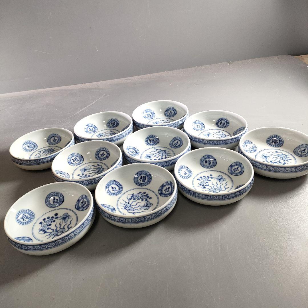 635-2/加賀焼/深皿/小鉢/花草図/10客