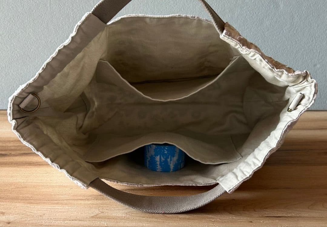 ハンドメイドシャーリングバッグ（フィールドオブフラワー、パウダーピンク、小）