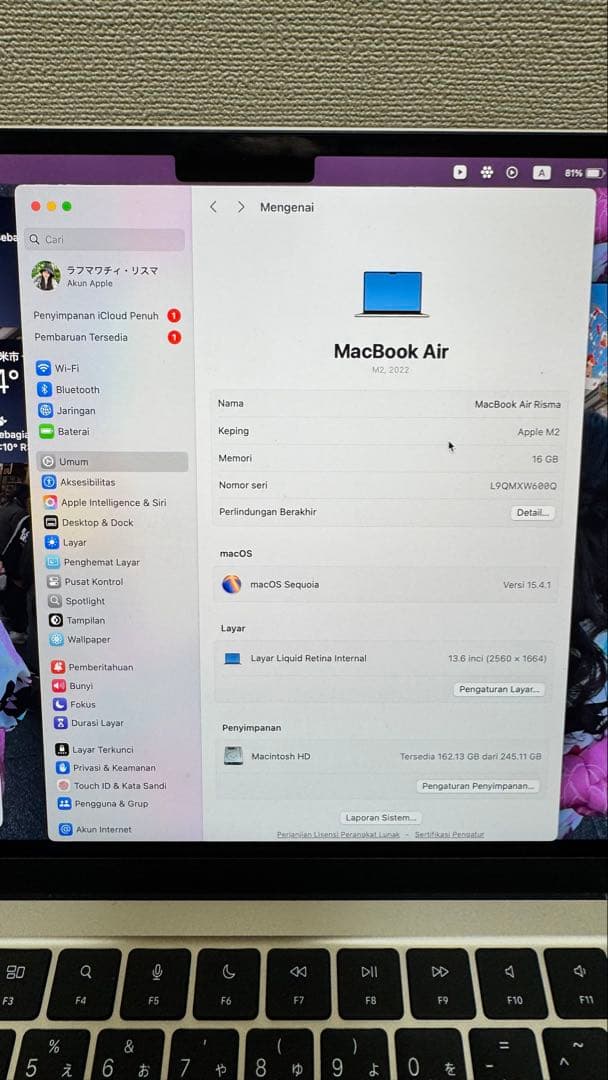 MacBook Air m2 16/256gb starlight13,6インチ