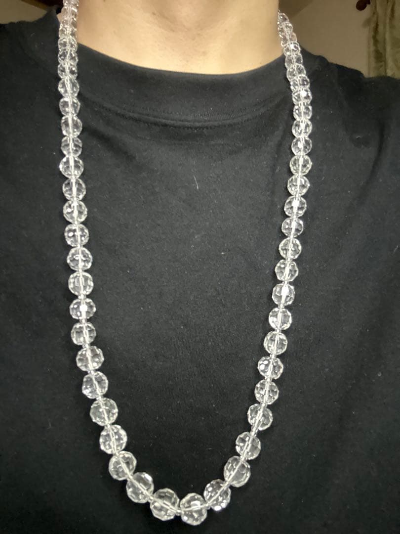 天然水晶 カットネックレス クリアクォーツ 透明 上品アクセサリー