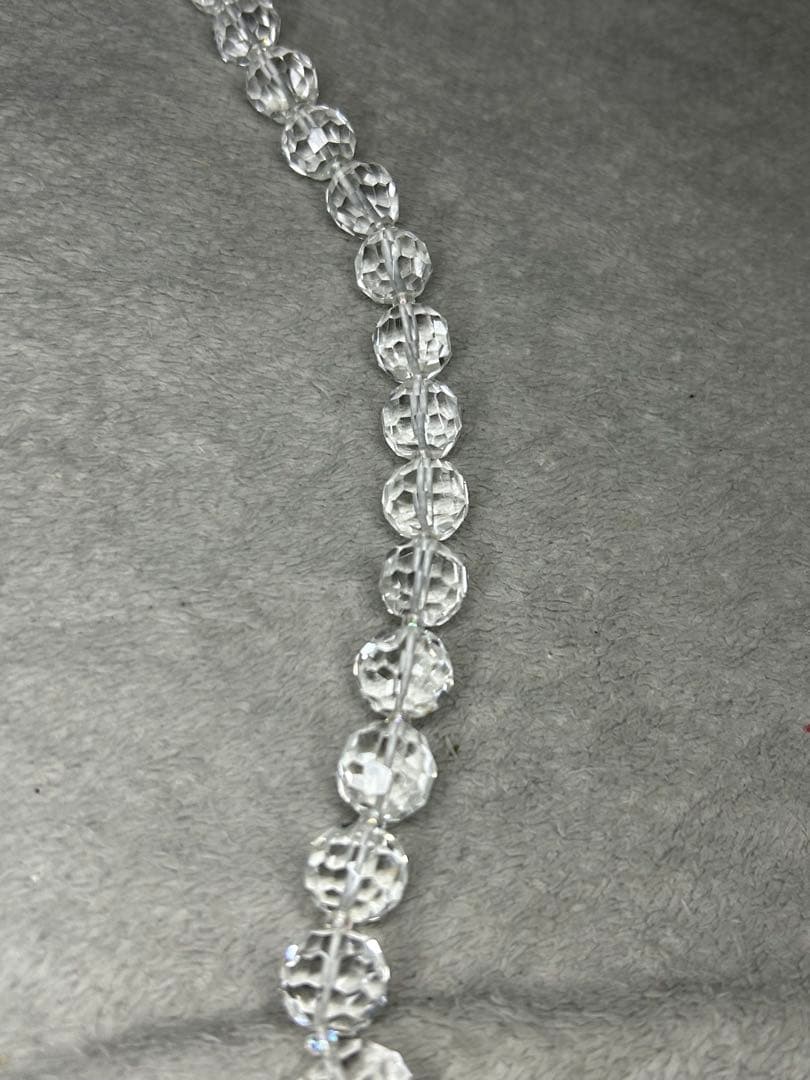 天然水晶 カットネックレス クリアクォーツ 透明 上品アクセサリー
