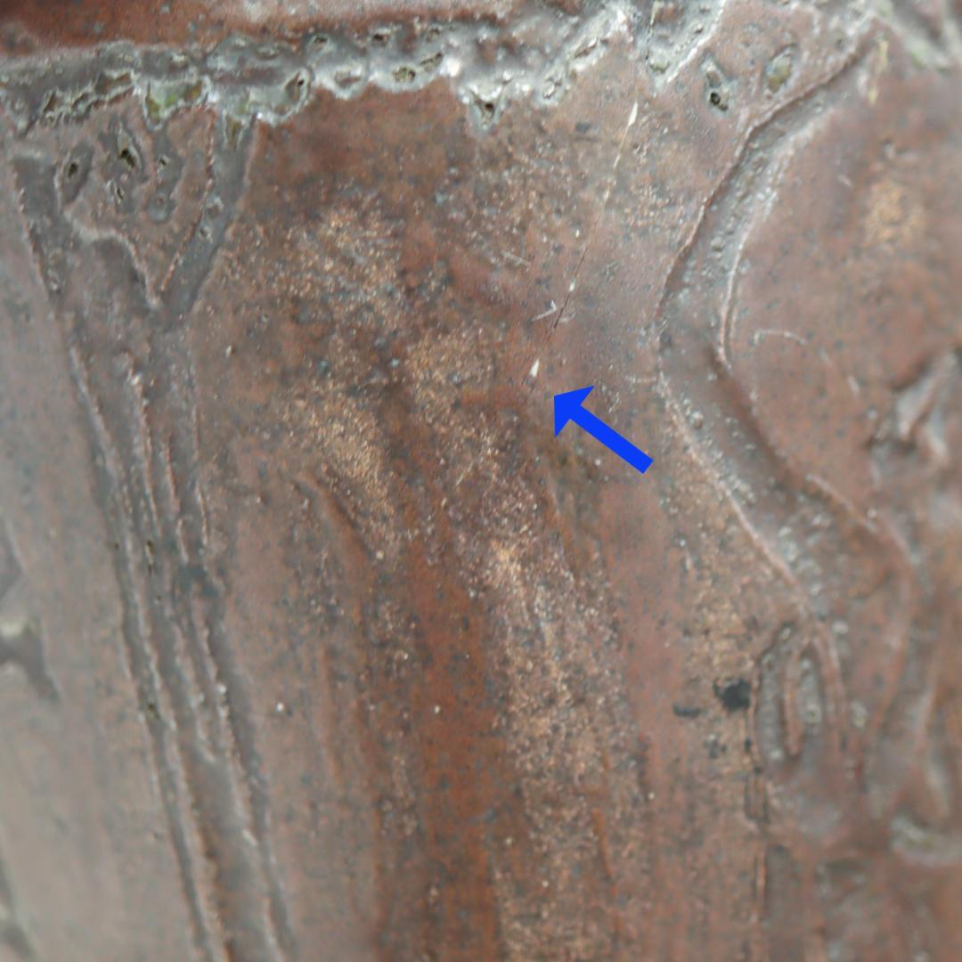 1920年 Teruwo LAST BURNING 葡萄狩り文花瓶 飾り壺