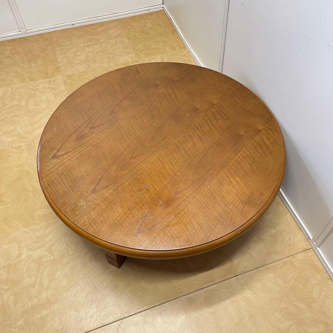 丸テーブル 幅90センチ 折りたたみ 丸ちゃぶ台 折り畳み 座卓 木製 レトロ