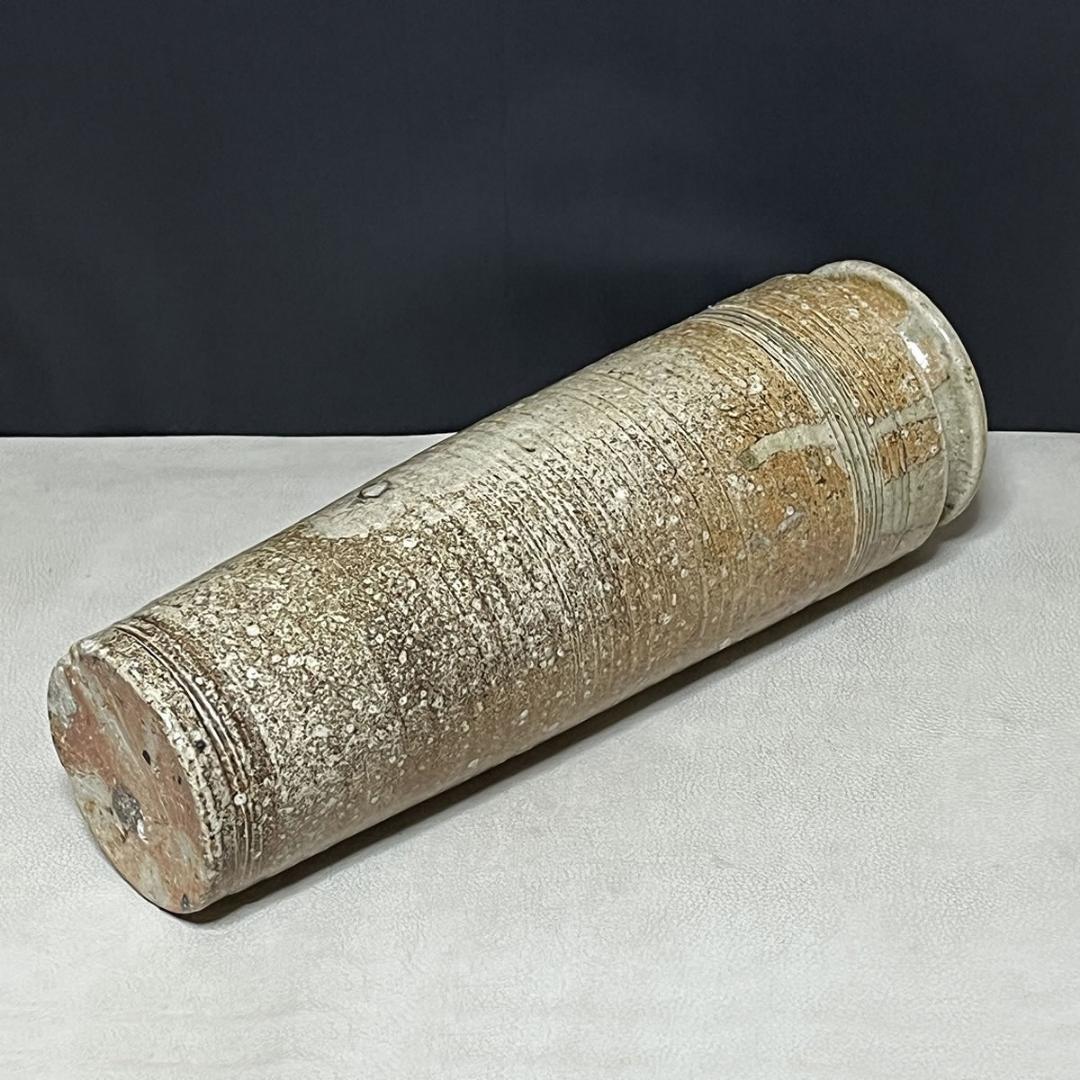 上田直方 信楽焼 花入 高さ36cm 共箱 茶道具 【k3689】