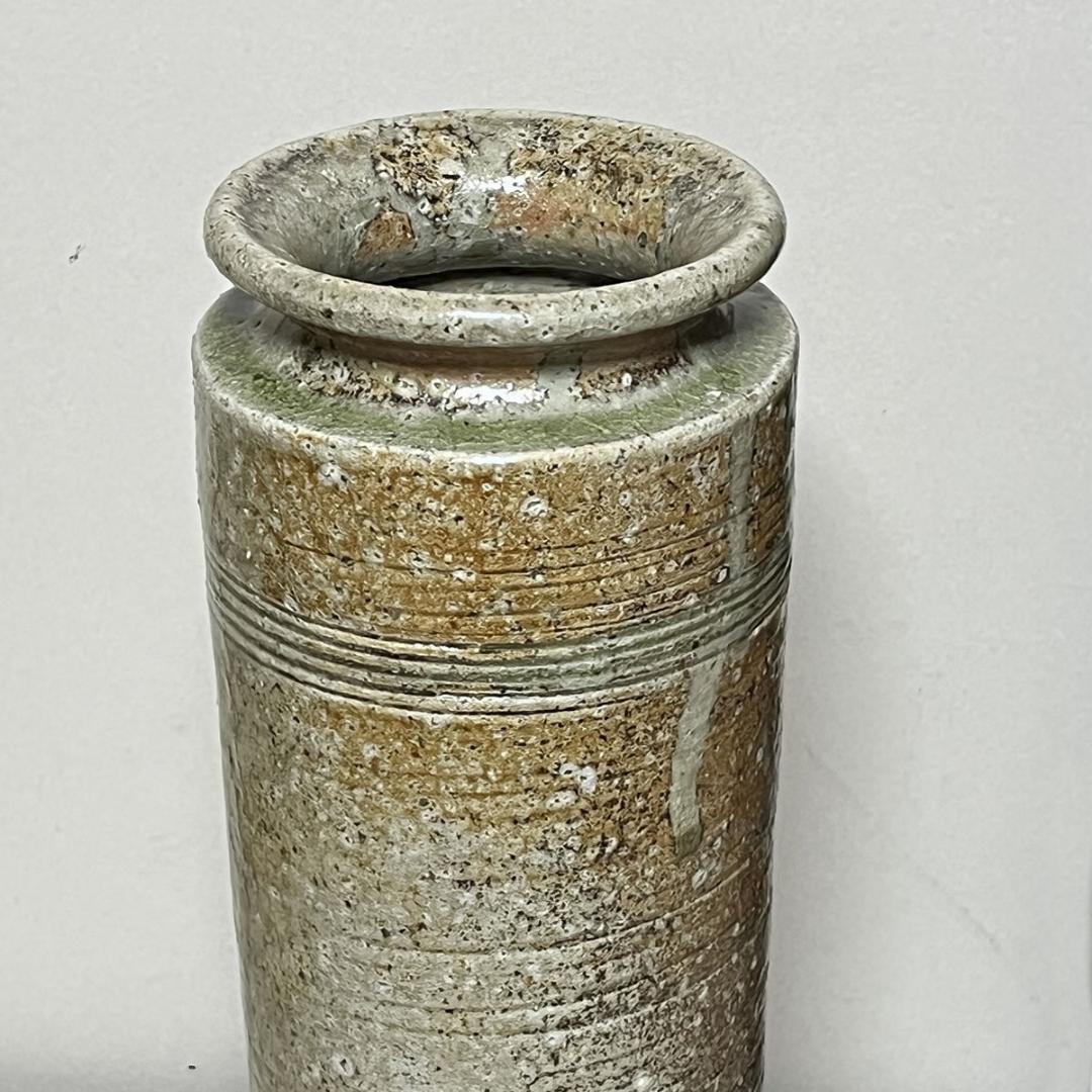 上田直方 信楽焼 花入 高さ36cm 共箱 茶道具 【k3689】