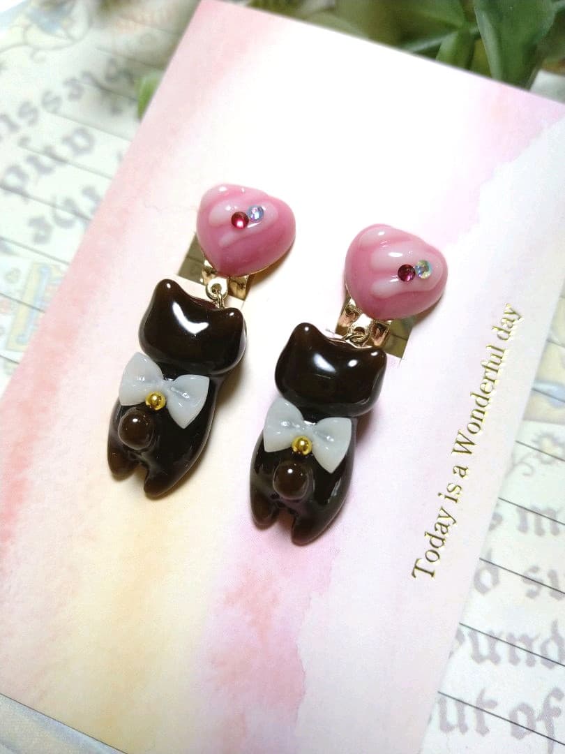 イヤリング    チョコ猫ฅ•ω•ฅ