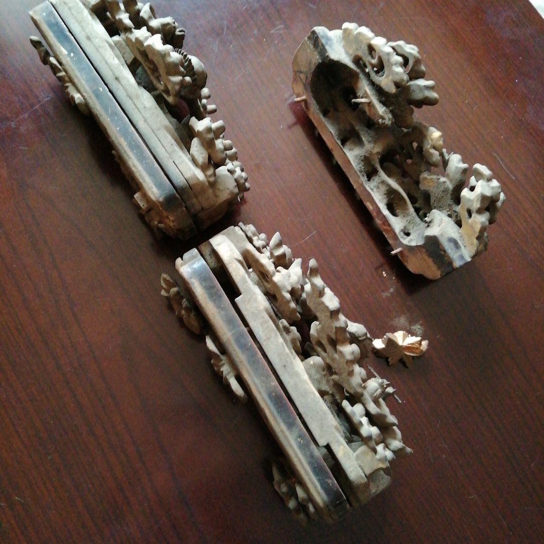 木製仏具　金色天女装飾　20cm　江戸後期～昭和初期