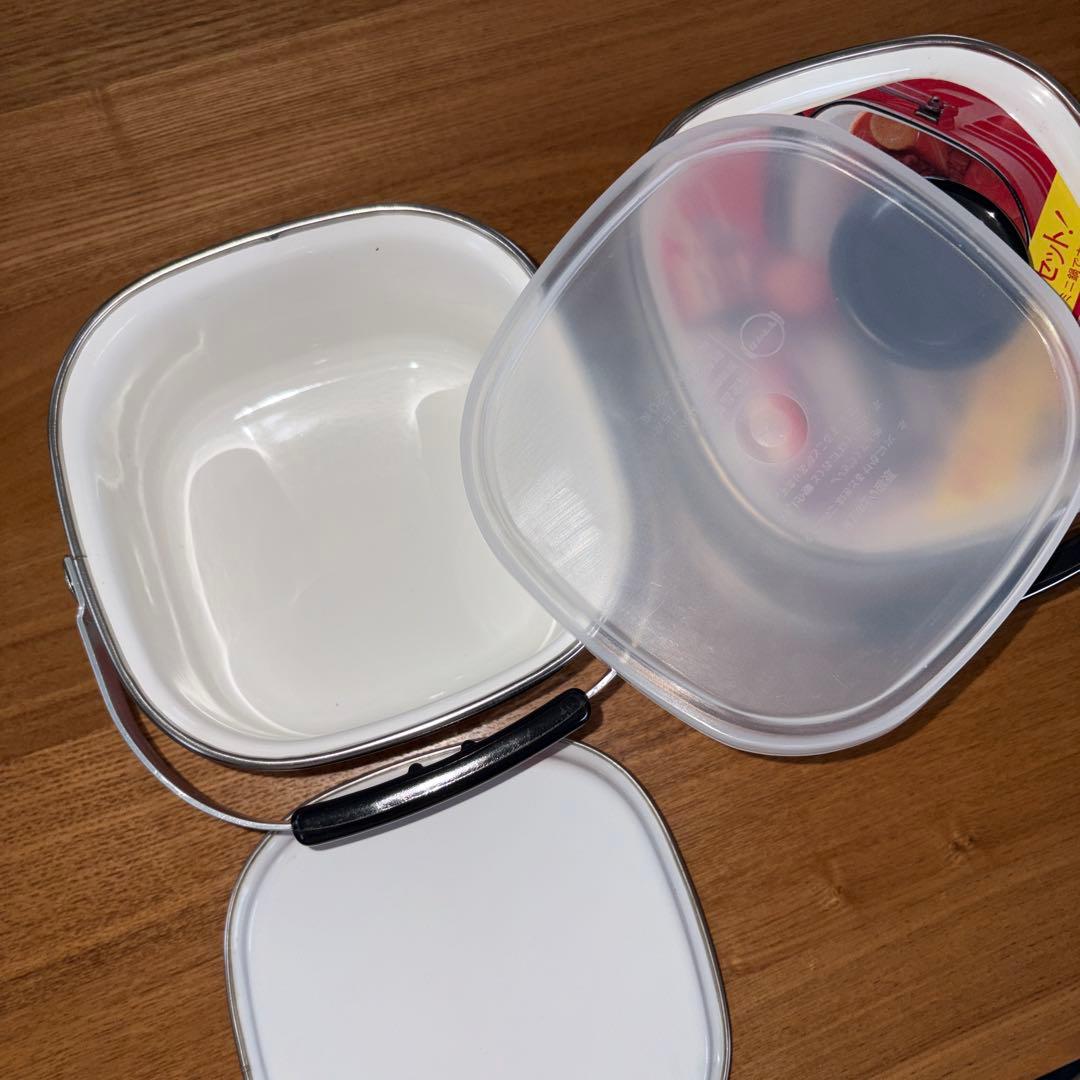 昭和レトロ ヤマタカ ストックパン 保存 琺瑯 ホーロー ２個セット