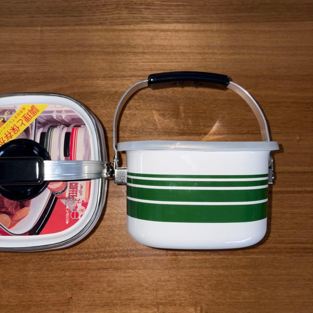昭和レトロ ヤマタカ ストックパン 保存 琺瑯 ホーロー ２個セット