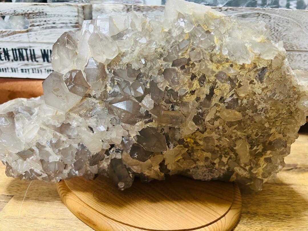 【美品】特大 ブラジル産 スモーキークォーツ クラスター 煙水晶 6.5kg