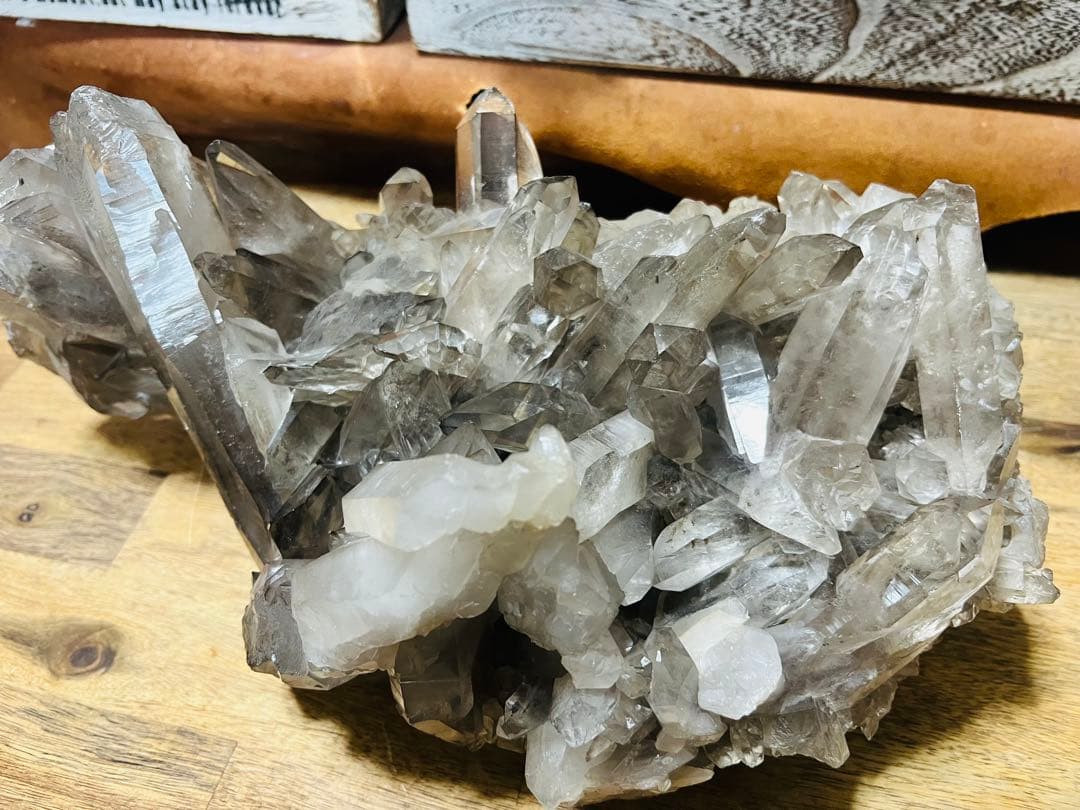 【美品】特大 ブラジル産 スモーキークォーツ クラスター 煙水晶 6.5kg