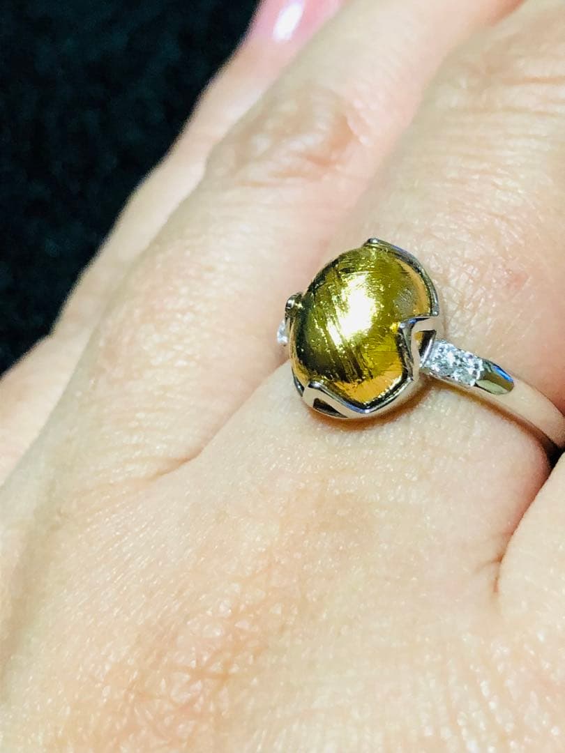 【特価】大粒 メテオライト隕石✴︎໒꒱宇宙໒꒱✴︎フリーサイズリング★彡1点品