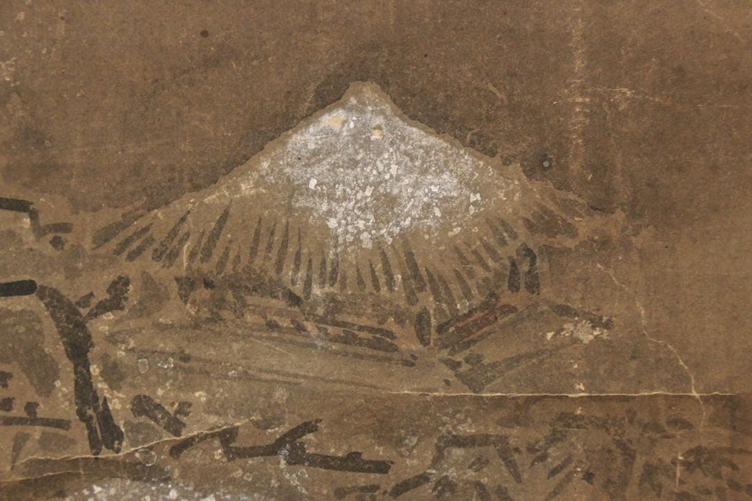 No5436 掛軸　無落款　山水　狩野之図　紙本　合箱　日本画　古美術　送料無料