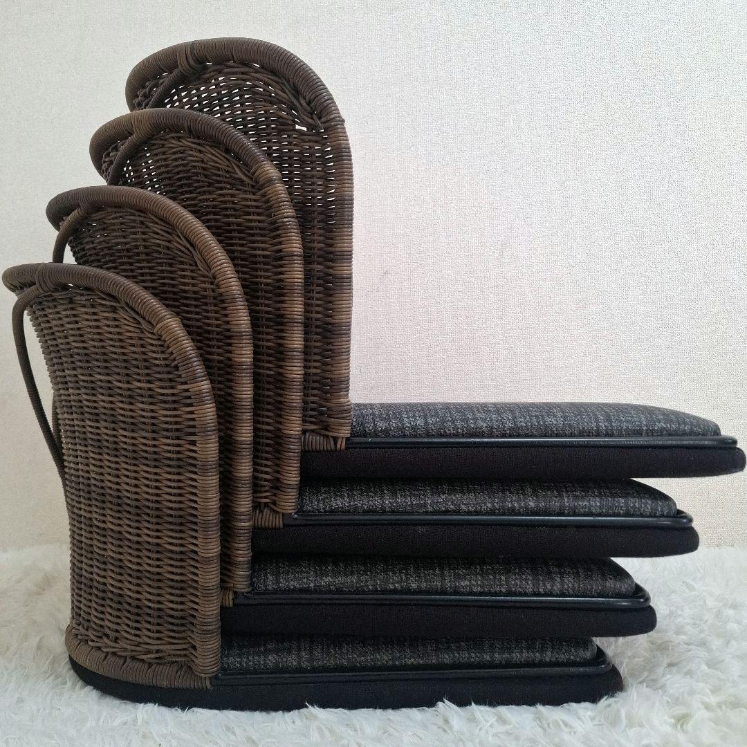 【美品】桜屋工業 舞2型 『CHERRY』 座椅子 ラタンチェア 4脚セット