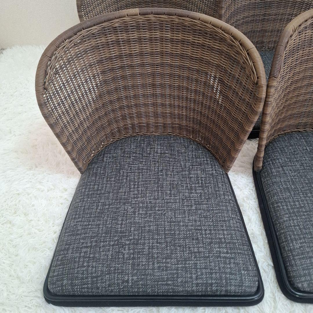 【美品】桜屋工業 舞2型 『CHERRY』 座椅子 ラタンチェア 4脚セット