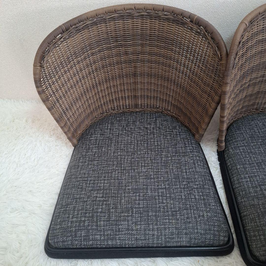 【美品】桜屋工業 舞2型 『CHERRY』 座椅子 ラタンチェア 4脚セット