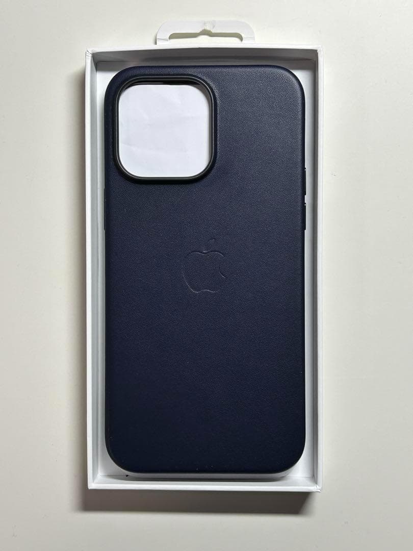 【新品】純正 iPhone 14 Pro Max レザーケース・インク①