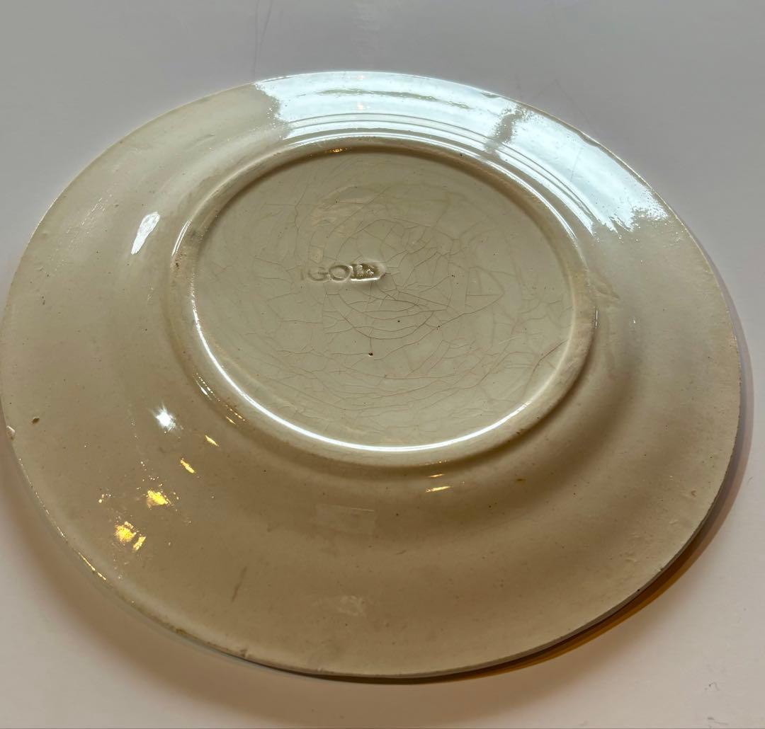 フランスアンティーク ディゴワン いちごステンシル バルボティーヌ ケーキ皿