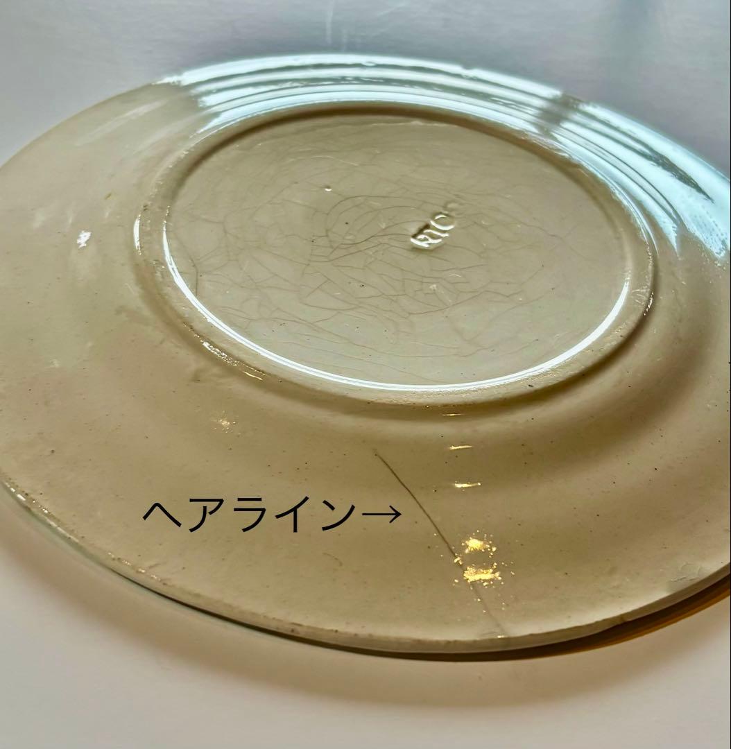 フランスアンティーク ディゴワン いちごステンシル バルボティーヌ ケーキ皿