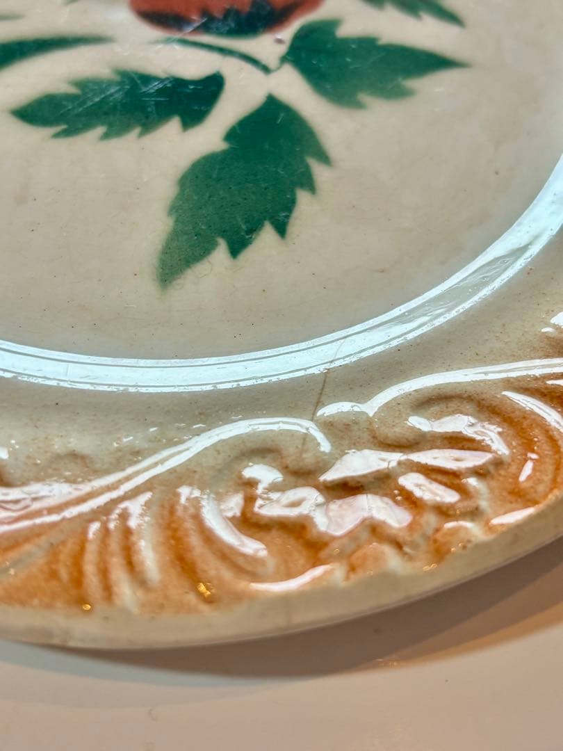 フランスアンティーク ディゴワン いちごステンシル バルボティーヌ ケーキ皿