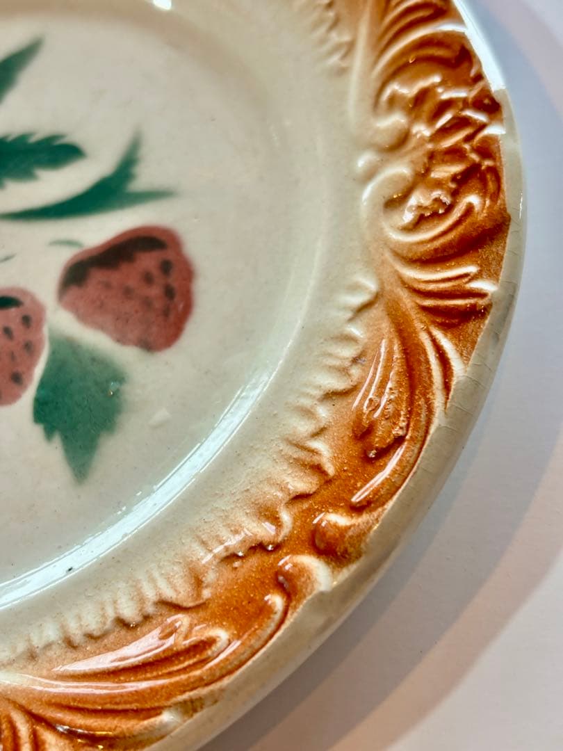 フランスアンティーク ディゴワン いちごステンシル バルボティーヌ ケーキ皿