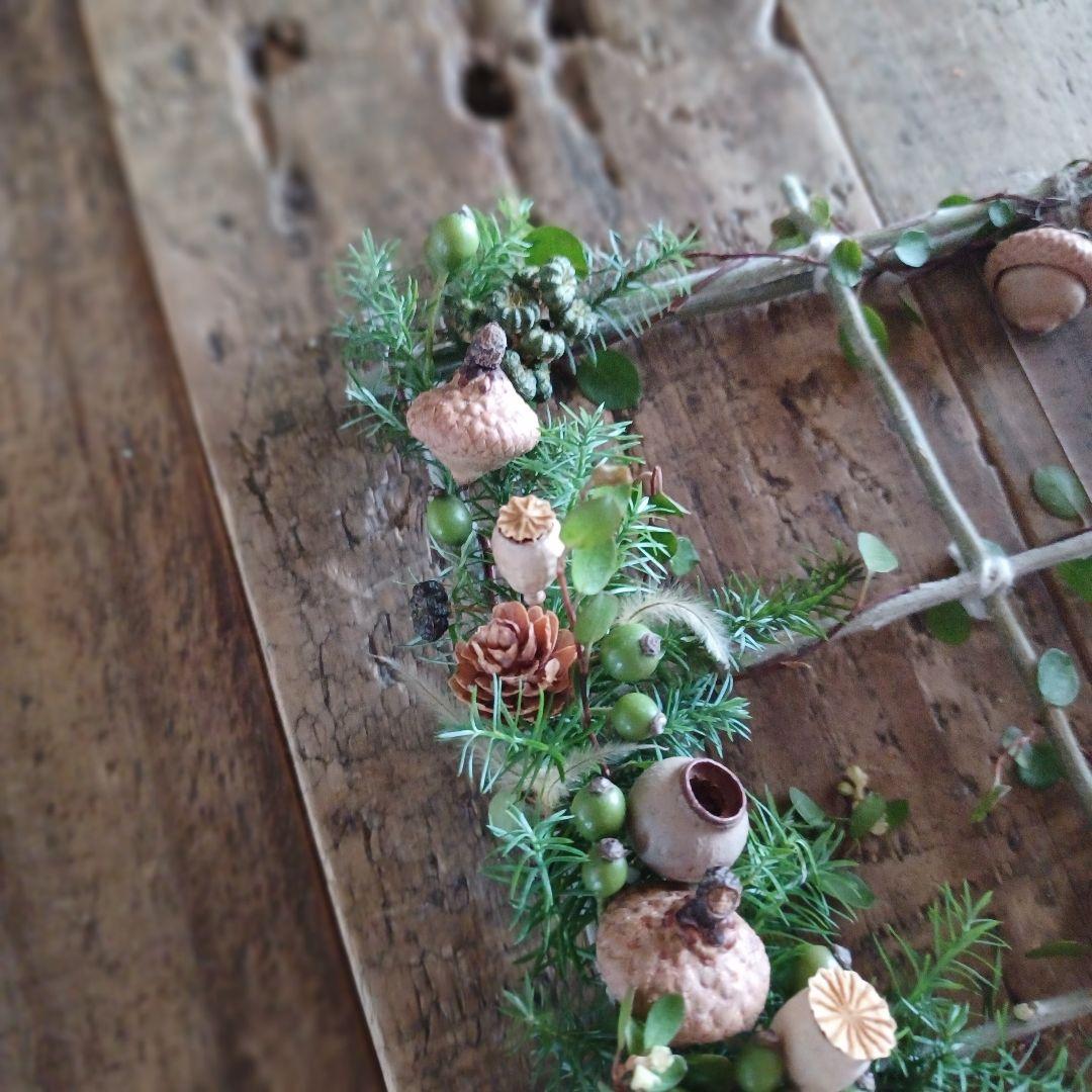 新品 未使用 ドライフラワー リース フレーム 壁飾り 壁掛け インテリア 雑貨