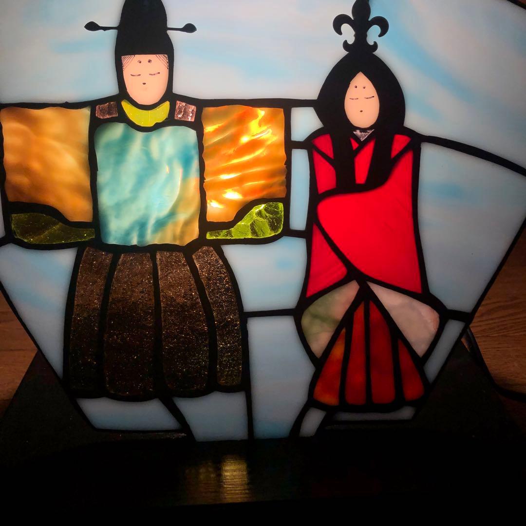 雛人形　ステンドグラス　LED 間接 照明　インテリア　ひな祭り