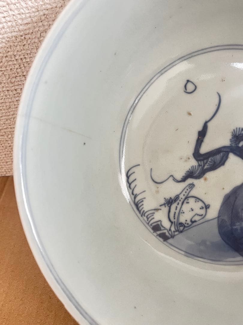 中国美術　清時代人物紋 茶碗 染付 鉢 時代物