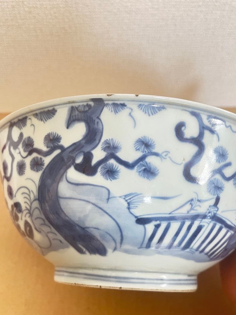 中国美術　清時代人物紋 茶碗 染付 鉢 時代物