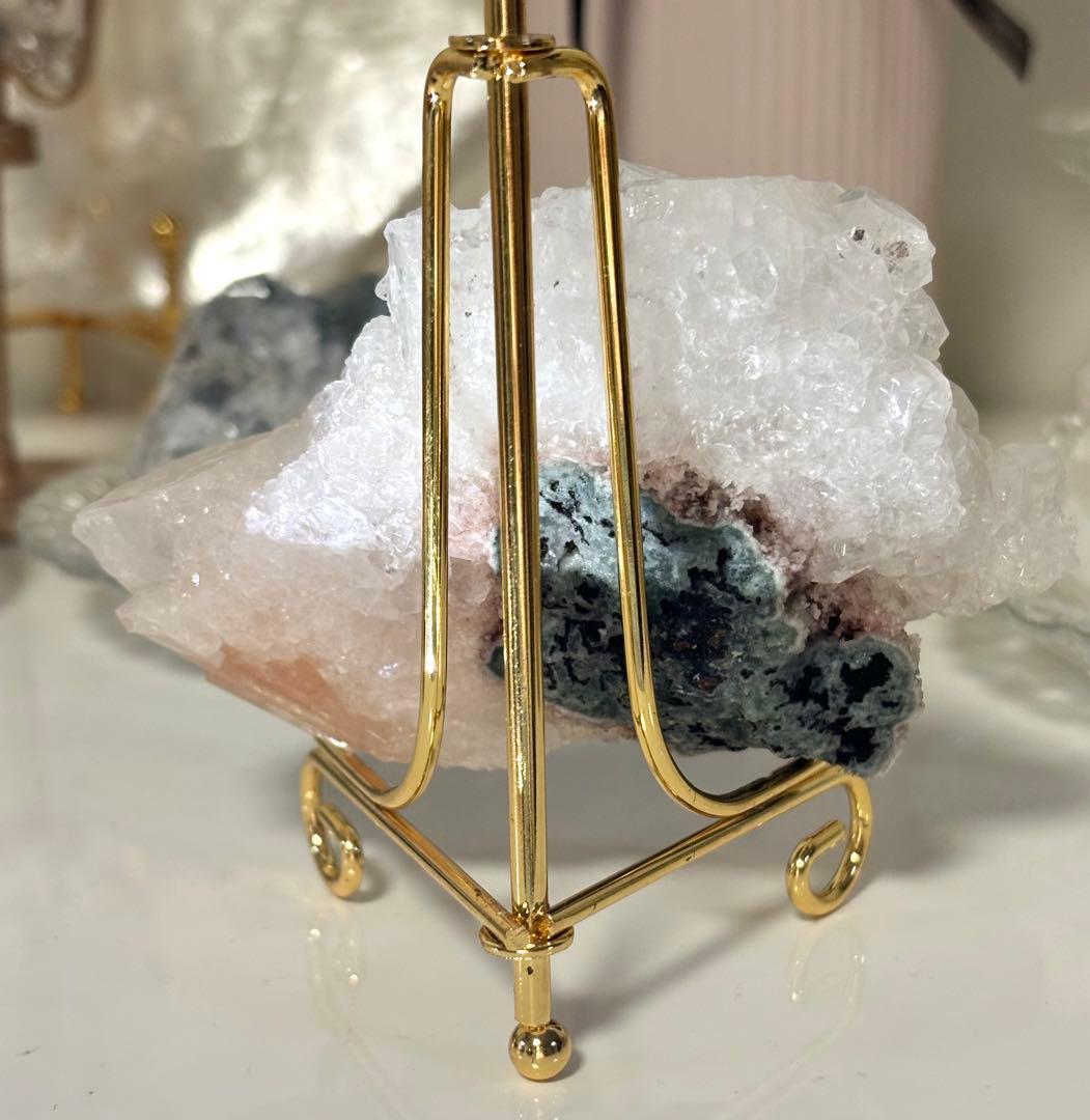 高品質　ダイヤモンドアポフィライト　ピンクスティルバイト　原石　クラスター