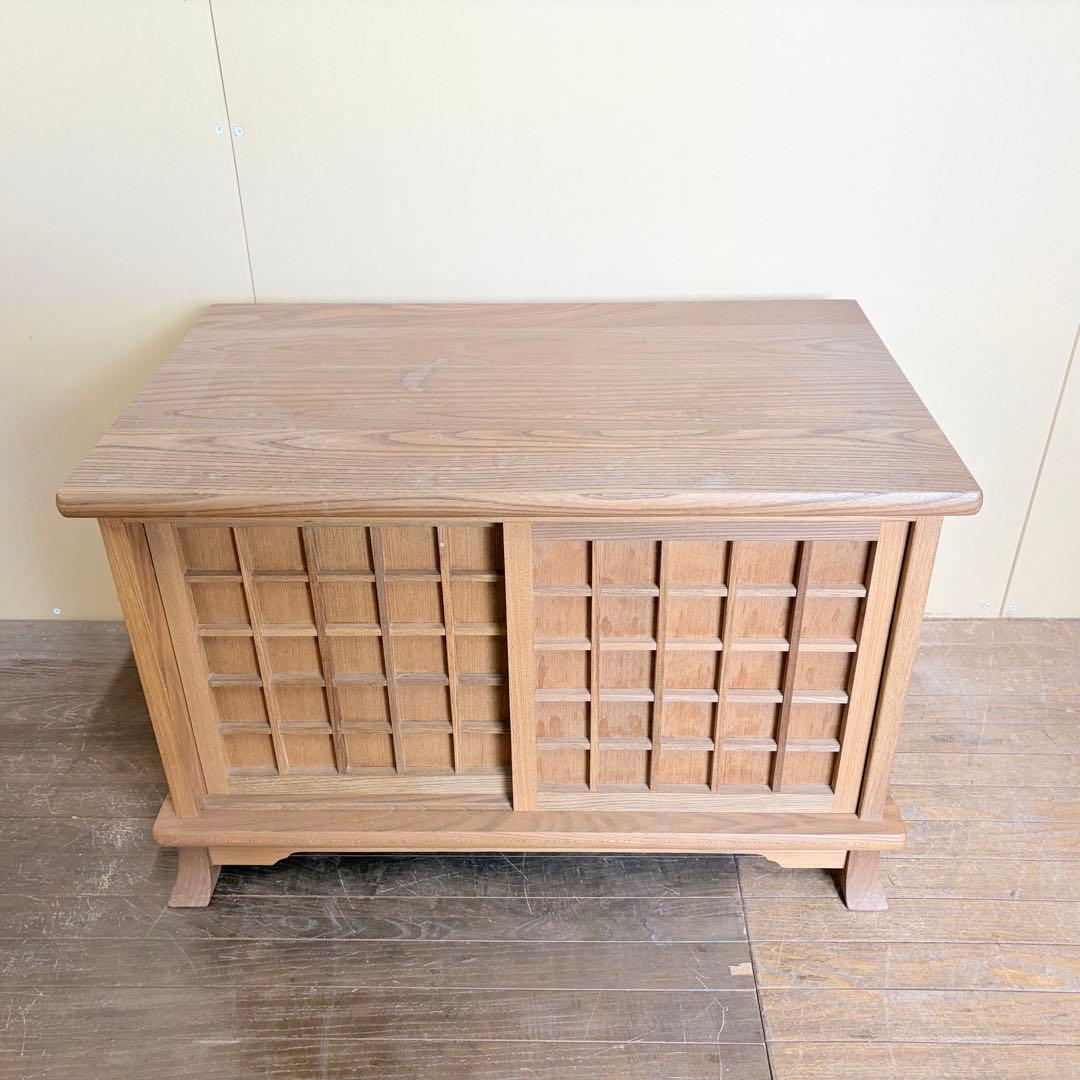 和風 置床 床の間 木製 ローボード 引き戸収納