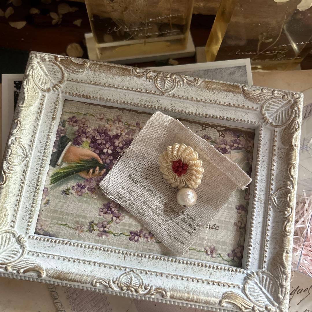 poritorie マーガレット 耳飾り ピアス ハンドメイド