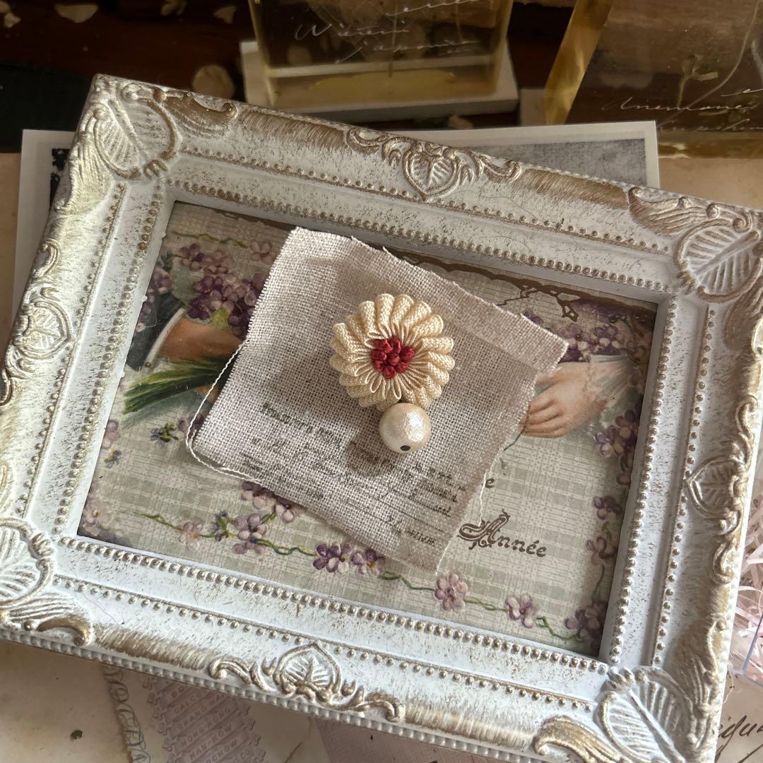 poritorie マーガレット 耳飾り ピアス ハンドメイド