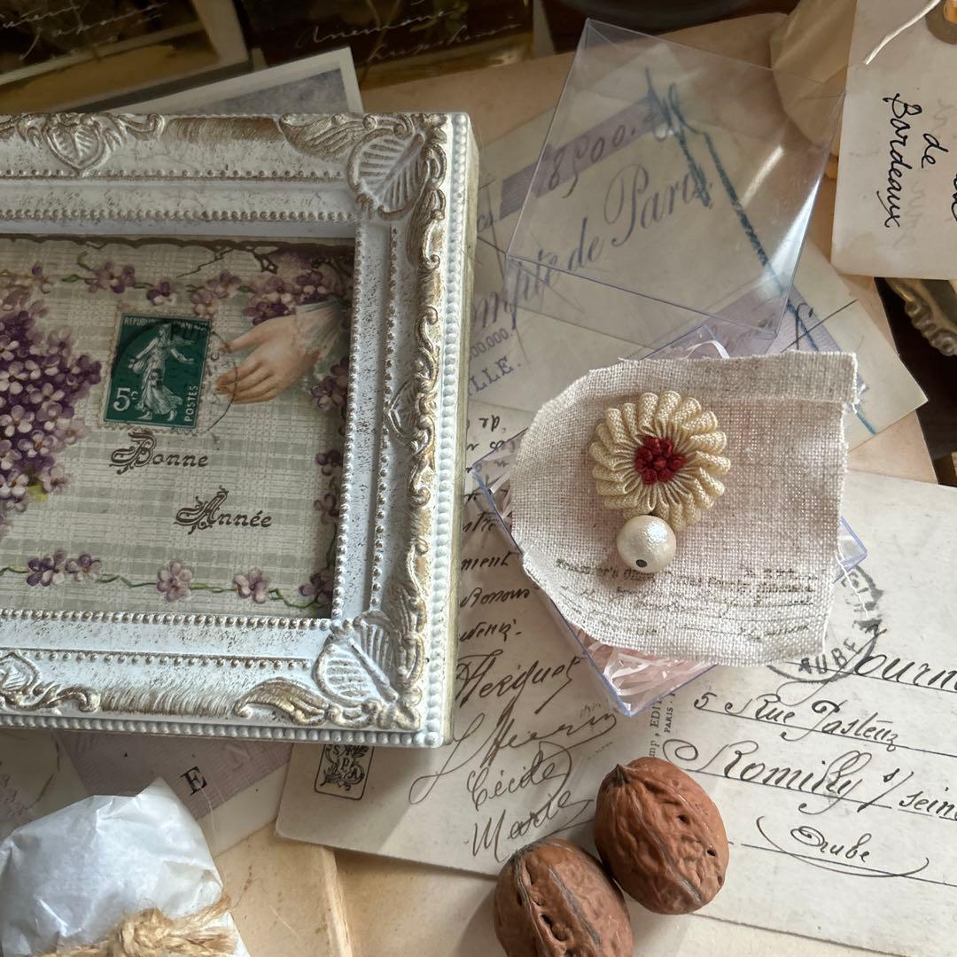 poritorie マーガレット 耳飾り ピアス ハンドメイド