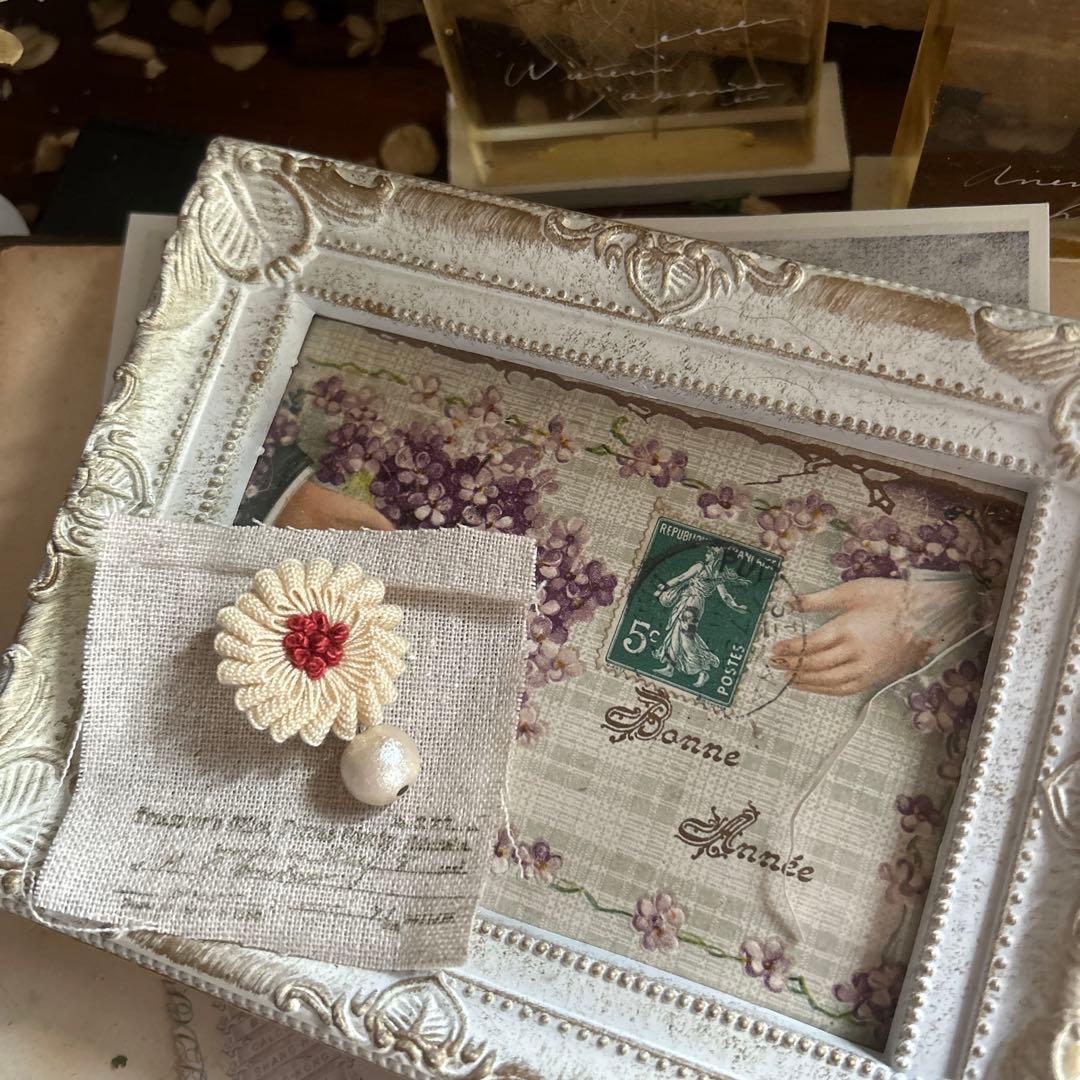 poritorie マーガレット 耳飾り ピアス ハンドメイド