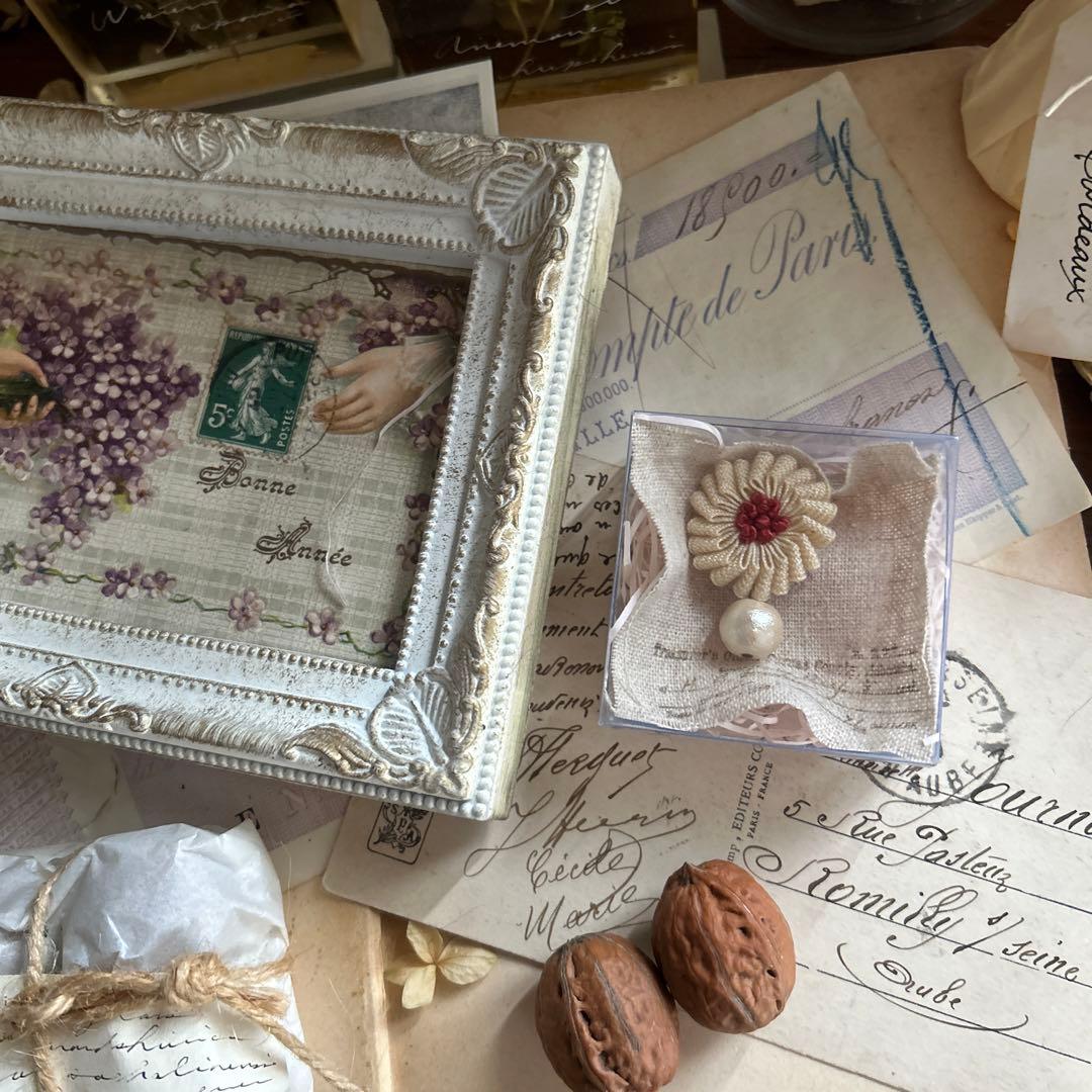 poritorie マーガレット 耳飾り ピアス ハンドメイド