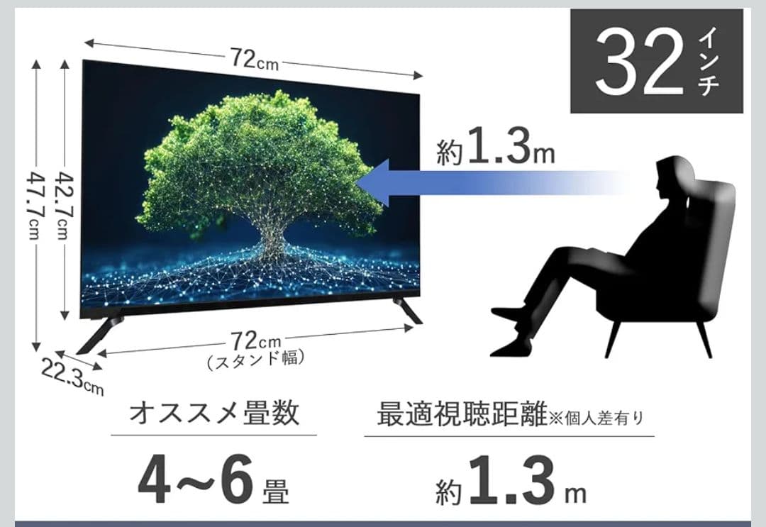 山善 チューナーレス 液晶テレビ 32インチ フルHD QRK-32TL2K