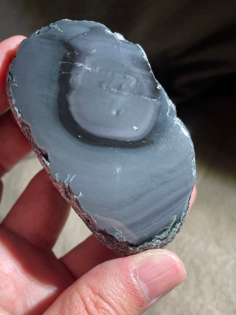 研磨品　十勝石玲瓏　ホワイトベースピンク・グリーンレインボーオブシディアン