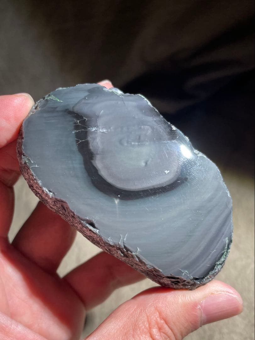 研磨品　十勝石玲瓏　ホワイトベースピンク・グリーンレインボーオブシディアン