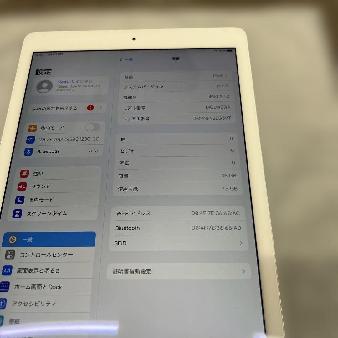 Apple iPad Air 2 16GB シルバー