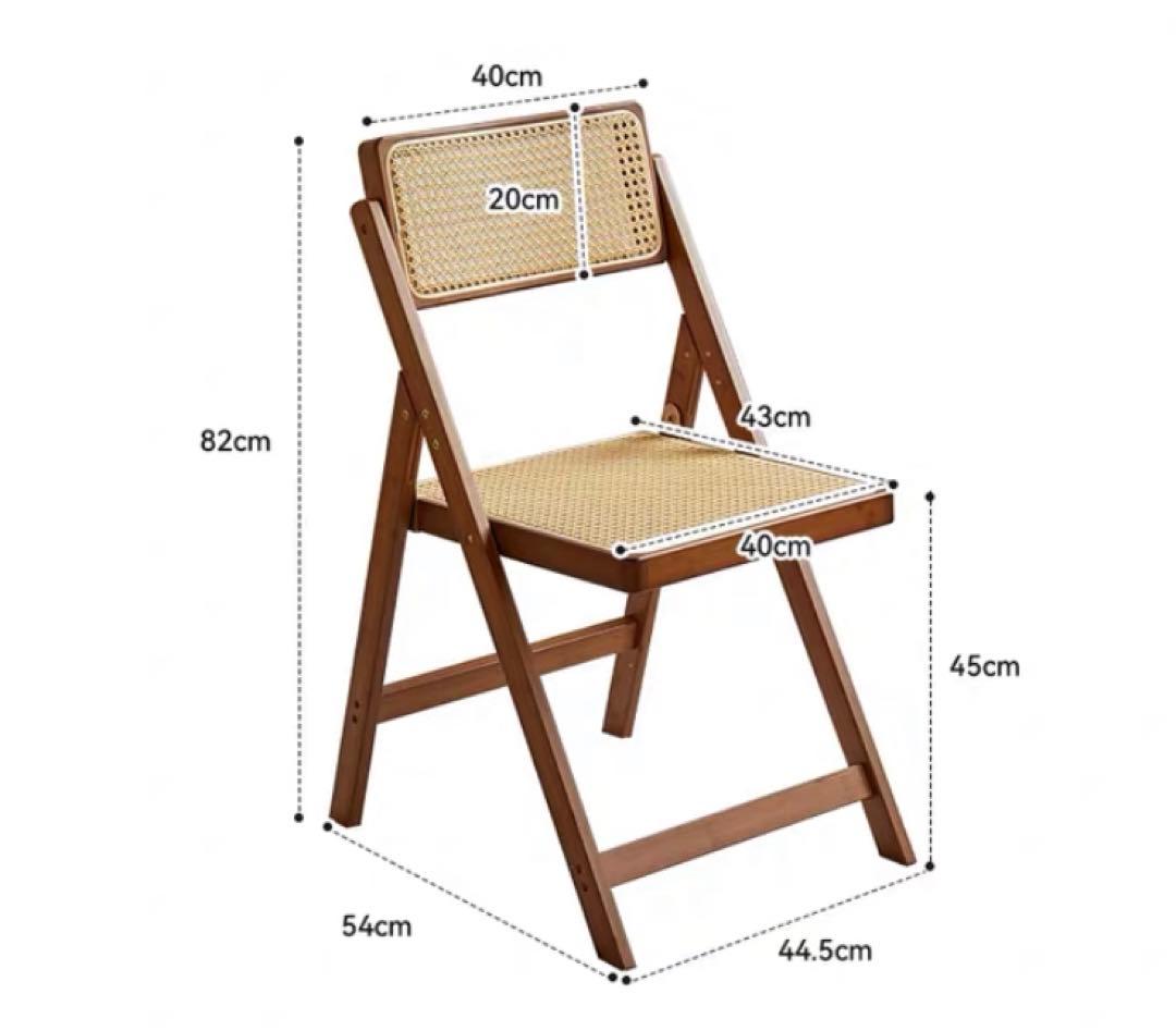 折りたたみ 椅子 ラタンチェア 韓国インテリア 脚カバー付き