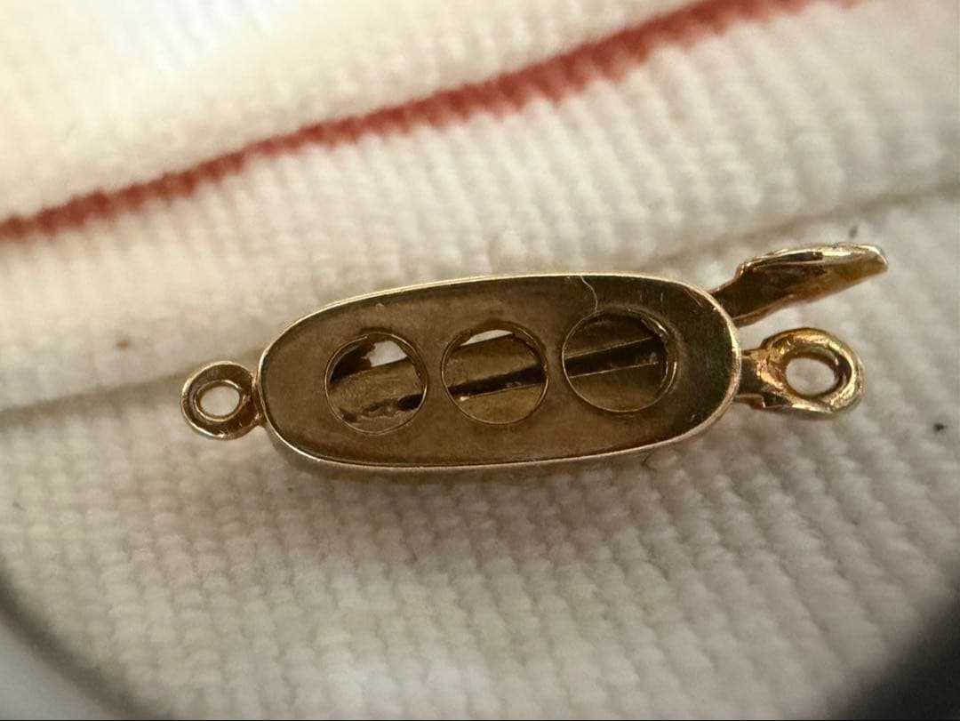 K14ゴールド 天然パール ペンダント　アンティーク　クラスプ