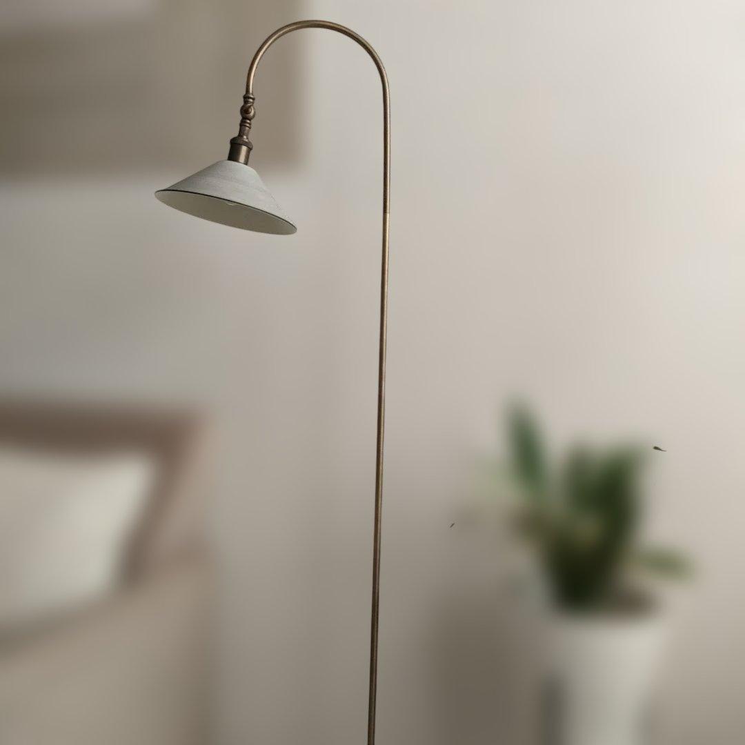 【超美品】アーチ型ホワイトフロアスタンド