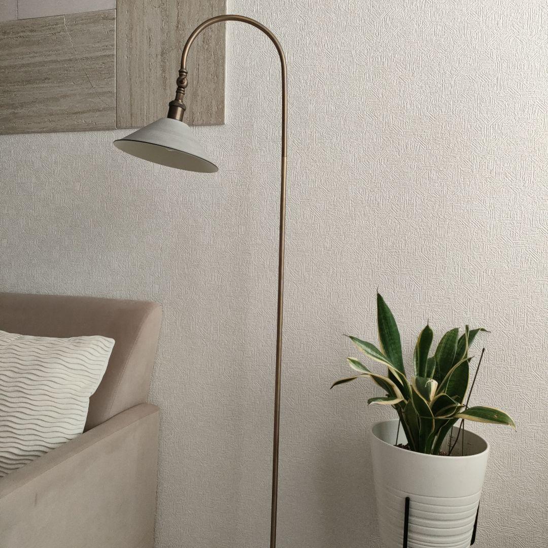 【超美品】アーチ型ホワイトフロアスタンド