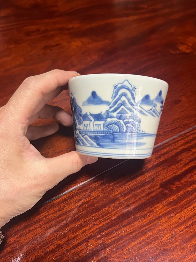 蕎麦猪口　古伊万里　無傷完品　江戸後期　大振り　丁寧な絵付け　呉須発色良いです