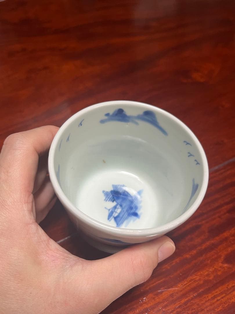 蕎麦猪口　古伊万里　無傷完品　江戸後期　大振り　丁寧な絵付け　呉須発色良いです