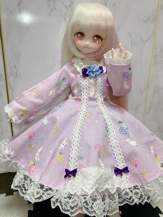 ハンドメイドお洋服、紫・MDD